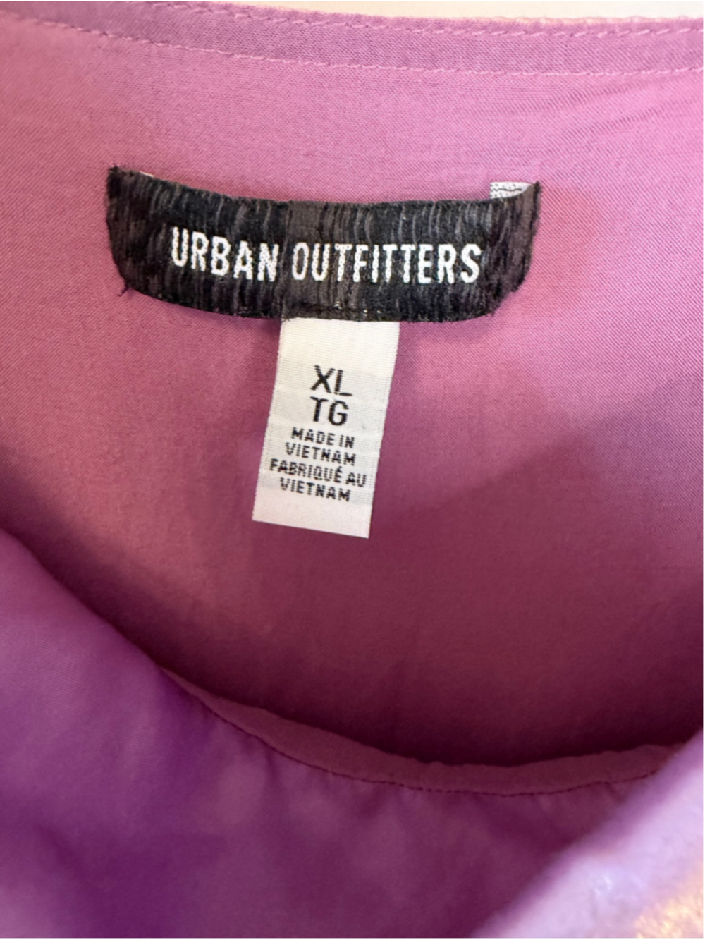 Urban Outfitters Mauve Satin Cowl Neck Mini Slip Dress Y2K Party Size XL - Picture 11 of 11